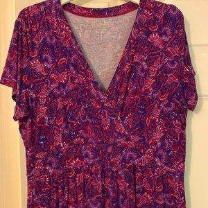 LLBean, floral, empire waist dress